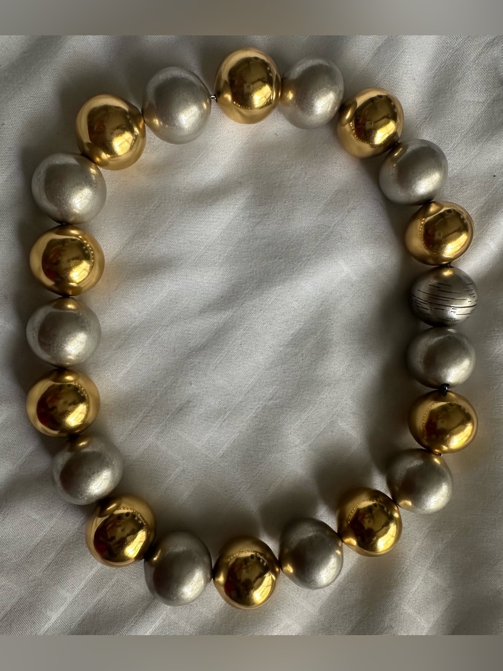 ✨Saint Laurent Gold and Silver Metal Beaded Necklace